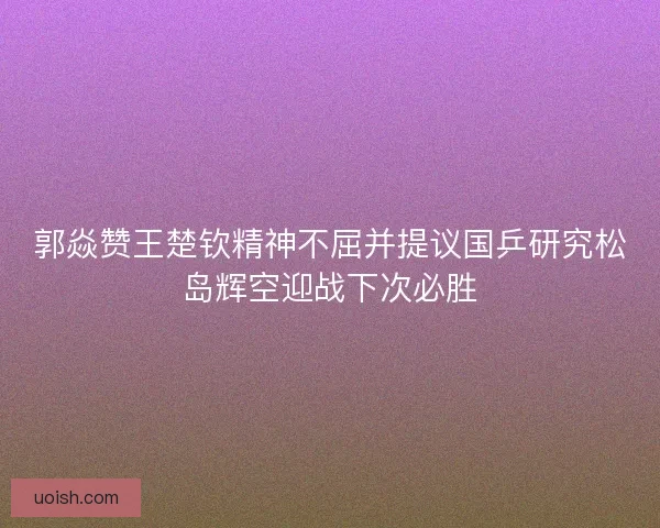 郭焱赞王楚钦精神不屈并提议国乒研究松岛辉空迎战下次必胜