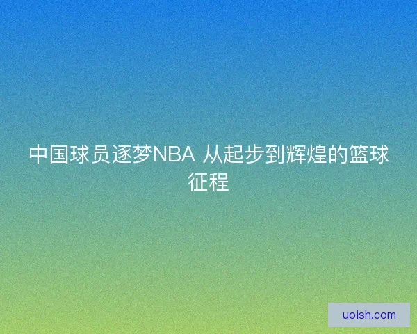 中国球员逐梦NBA 从起步到辉煌的篮球征程
